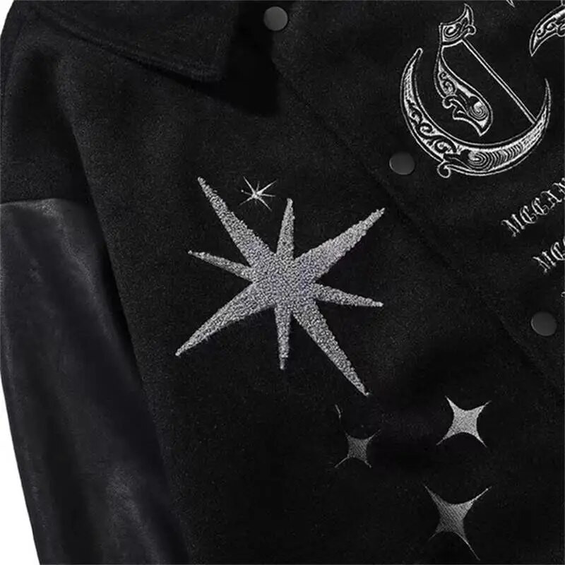 Jachetă Varsity Bărbați Jachetă Bomber pentru pilot cu revere Vintage Broderie Mantoane de baseball 2023 Hip Hop Streetwear Harajuku Mantoane supradimensionate
