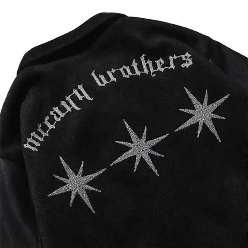 Jachetă Varsity Bărbați Jachetă Bomber pentru pilot cu revere Vintage Broderie Mantoane de baseball 2023 Hip Hop Streetwear Harajuku Mantoane supradimensionate