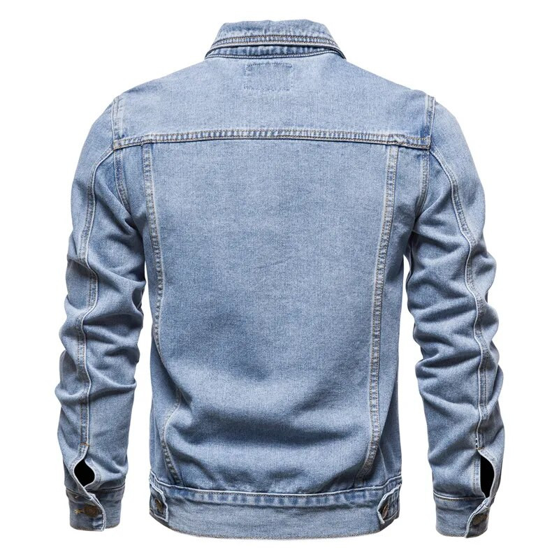 Plus Size 5XL-M Bărbați Jachete din denim cu revere solide Jachete de blugi pentru motociclete de modă Jachete pentru bărbați Slim Fit Bumbac Casual Negru Albastru Îmbrăcăminte