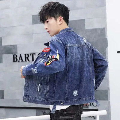 Pánska bunda na jeseň, džínsová bunda, pánske kórejské 2022, nové baseballové uniformy, štíhle školské študentské ležérne pekné bundy