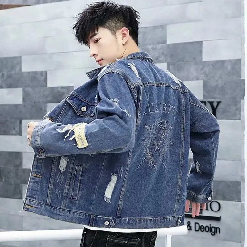 Pánska bunda na jeseň, džínsová bunda, pánske kórejské 2022, nové baseballové uniformy, štíhle školské študentské ležérne pekné bundy