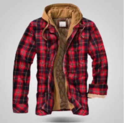 2023 Jesen Zima Novi muški kaput Prošivena podstavljena karirana košulja s dodatkom baršuna za zagrijavanje Muška gornja odjeća s kapuljačom