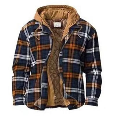 2023 Jesen Zima Novi muški kaput Prošivena podstavljena karirana košulja s dodatkom baršuna za zagrijavanje Muška gornja odjeća s kapuljačom