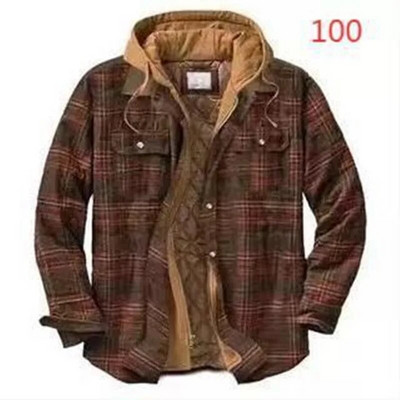 2023 Jesen Zima Novi muški kaput Prošivena podstavljena karirana košulja s dodatkom baršuna za zagrijavanje Muška gornja odjeća s kapuljačom