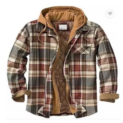 2023 Jesen Zima Novi muški kaput Prošivena podstavljena karirana košulja s dodatkom baršuna za zagrijavanje Muška gornja odjeća s kapuljačom