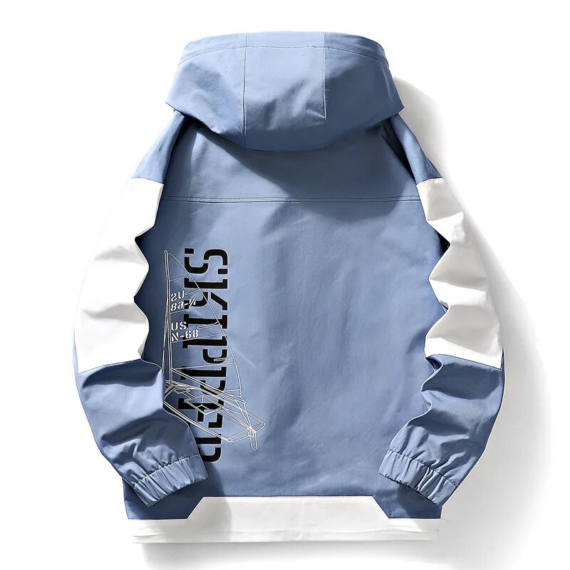 Jachetă casual 2022 pentru bărbați, impermeabilă cu glugă, haină respirabilă, îmbrăcăminte pentru bărbați, culoare solidă, îmbrăcăminte confortabilă de baseball, mărime 4XL