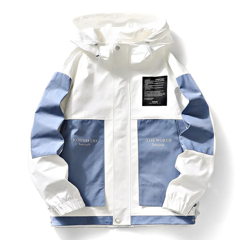 Jachetă casual 2022 pentru bărbați, impermeabilă cu glugă, haină respirabilă, îmbrăcăminte pentru bărbați, culoare solidă, îmbrăcăminte confortabilă de baseball, mărime 4XL