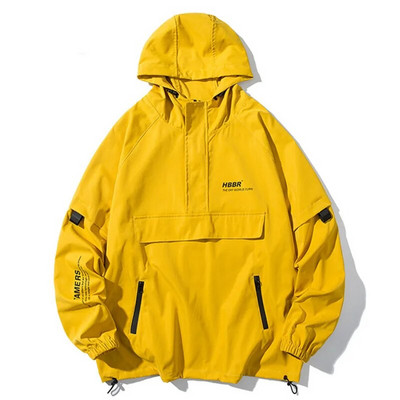Jachete cu glugă Harajuku, pentru bărbați, Hip Hop, haine de stradă, cu buzunare multiple, jachete de primăvară, toamnă, subțire, pentru varsity, mărime mare 5XL