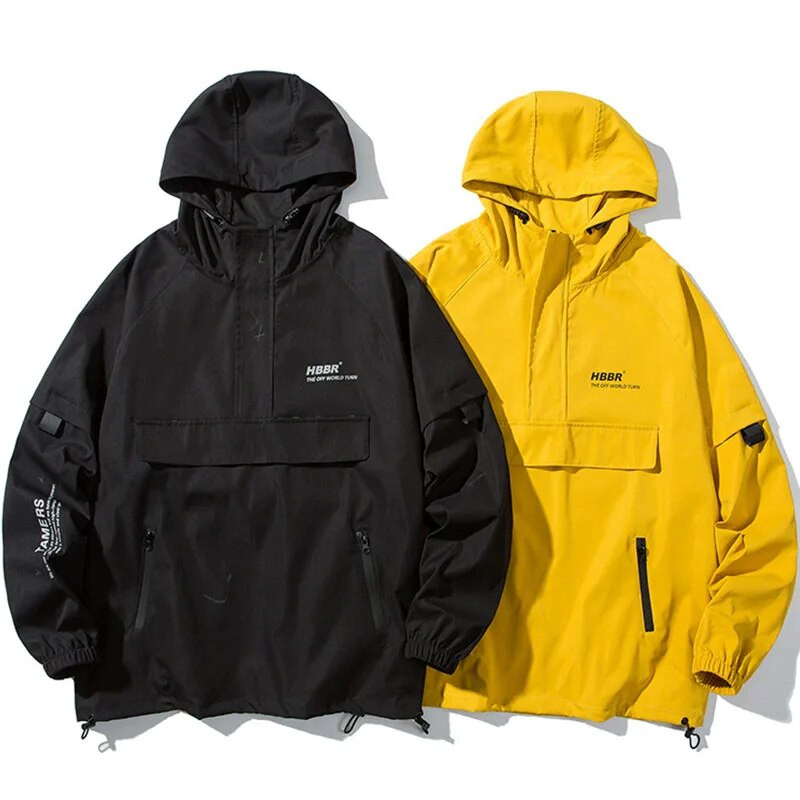 Jachete cu glugă Harajuku, pentru bărbați, Hip Hop, haine de stradă, cu buzunare multiple, jachete de primăvară, toamnă, subțire, pentru varsity, mărime mare 5XL