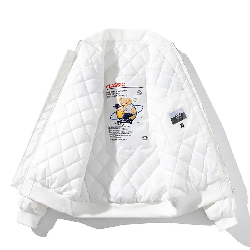 Zimná vyšívaná baseballová bunda pre mužov a ženy, pilotná bunda s písmenom, vintage hip hop kabát s kapucňou, pouličná móda, vetrovka, hipster