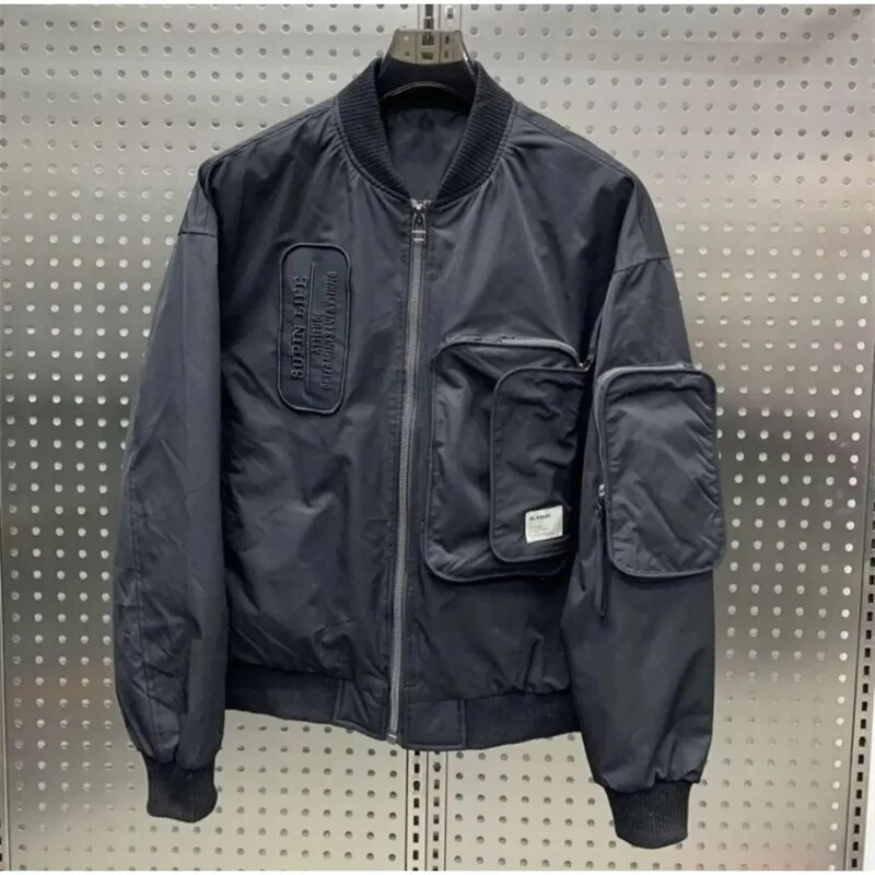 Pánska bomberová bunda, jeseň a zima, príliv, viacvreckový pánsky kabát, nový stojatý golier, americká baseballová bunda, kórejské vrchné oblečenie