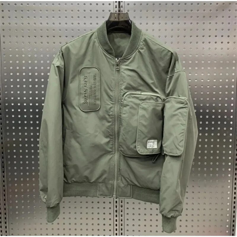 Pánska bomberová bunda, jeseň a zima, príliv, viacvreckový pánsky kabát, nový stojatý golier, americká baseballová bunda, kórejské vrchné oblečenie