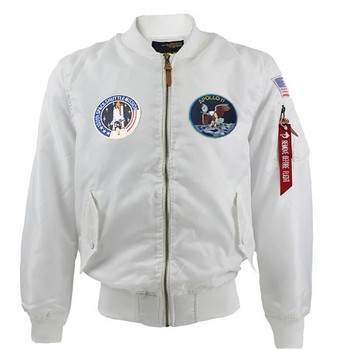 Apollo Mission Patches Bomber Flight Jacket Men Air Force Pilot Army Baseball Coat Windbreaker Водоустойчиво мъжко облекло на едро