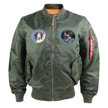 Apollo Mission Patches Bomber Flight Jacket Men Air Force Pilot Army Baseball Coat Windbreaker Водоустойчиво мъжко облекло на едро