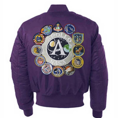 Apollo Mission Patch-uri Jachetă de zbor pentru bărbați Air Force Pilot Army Baseball Coat Breacă de vânt Impermeabil Îmbrăcăminte pentru bărbați Comerț cu ridicata