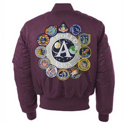 Apollo Mission Patch-uri Jachetă de zbor pentru bărbați Air Force Pilot Army Baseball Coat Breacă de vânt Impermeabil Îmbrăcăminte pentru bărbați Comerț cu ridicata