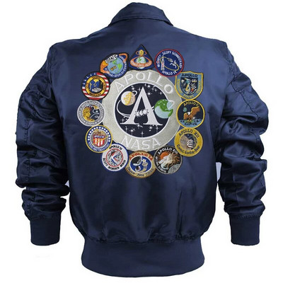 Apollo Mission Patch-uri Jachetă de zbor pentru bărbați Air Force Pilot Army Baseball Coat Breacă de vânt Impermeabil Îmbrăcăminte pentru bărbați Comerț cu ridicata