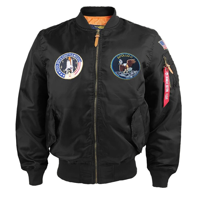 Apollo Mission Patch-uri Jachetă de zbor pentru bărbați Air Force Pilot Army Baseball Coat Breacă de vânt Impermeabil Îmbrăcăminte pentru bărbați Comerț cu ridicata