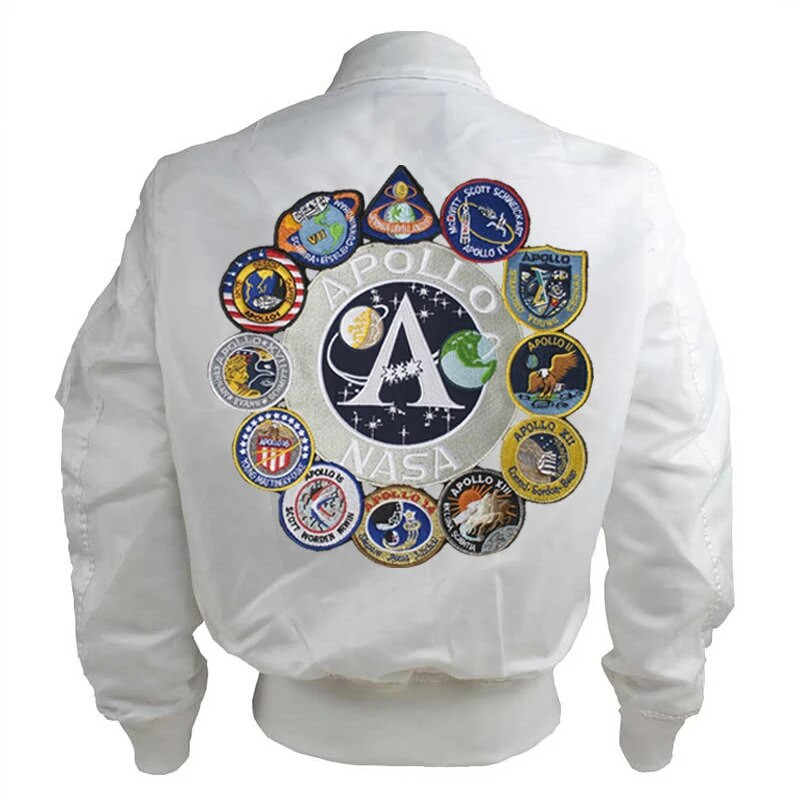 Apollo Mission Patch-uri Jachetă de zbor pentru bărbați Air Force Pilot Army Baseball Coat Breacă de vânt Impermeabil Îmbrăcăminte pentru bărbați Comerț cu ridicata