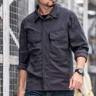 Πολυλειτουργικό Tactical ανδρικό τζάκετ πολλαπλών τσέπης αδιάβροχο εξωτερικό φορτίο Windbreaker City Commute Ελαφρύ παλτό μάχης