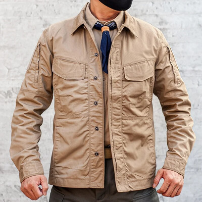 Πολυλειτουργικό Tactical ανδρικό τζάκετ πολλαπλών τσέπης αδιάβροχο εξωτερικό φορτίο Windbreaker City Commute Ελαφρύ παλτό μάχης