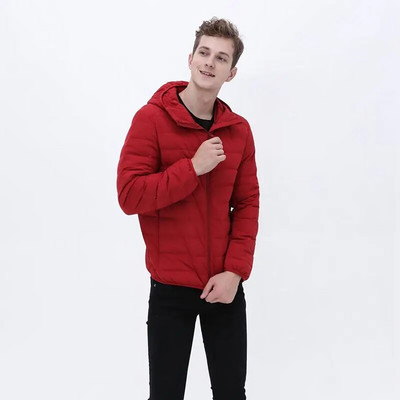 7XL matná tkanina ultra ľahká páperová bunda pánska s kapucňou zimná pánska páperová bunda vetrovka perová bunda ľahká prenosná bunda