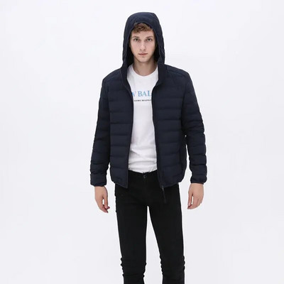 7XL matná tkanina ultra ľahká páperová bunda pánska s kapucňou zimná pánska páperová bunda vetrovka perová bunda ľahká prenosná bunda