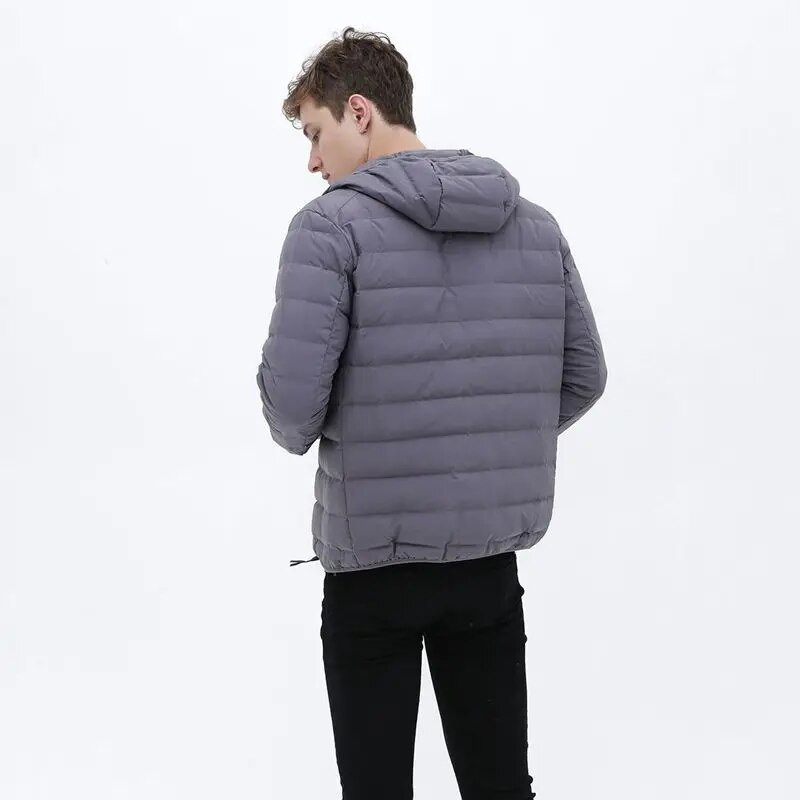 7XL matná tkanina ultra ľahká páperová bunda pánska s kapucňou zimná pánska páperová bunda vetrovka perová bunda ľahká prenosná bunda