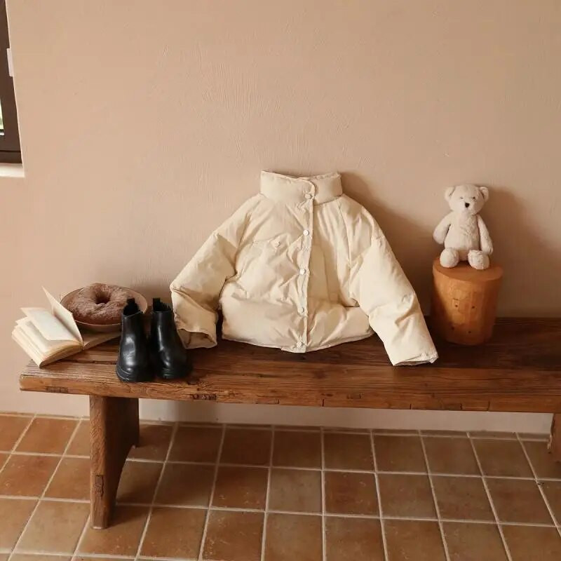 Zimná detská páperová bunda, zahusťovacia teplá detská bunda, módne voľné chlapčenské oblečenie, biele kačacie páperové dievčatá, vrchné oblečenie, kórejský outfit