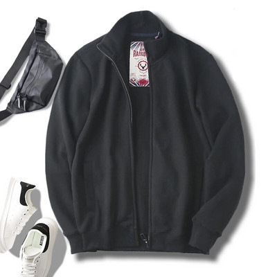 Pánska zimná bavlnená flísová mikina s kapucňou, zahustený vertikálny golier, voľná bunda, ležérna športová bunda s kapucňou a kardigan