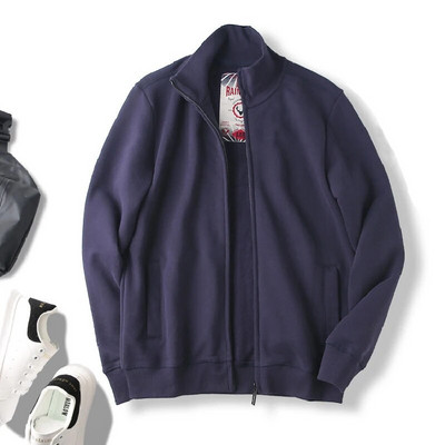 Pánska zimná bavlnená flísová mikina s kapucňou, zahustený vertikálny golier, voľná bunda, ležérna športová bunda s kapucňou a kardigan