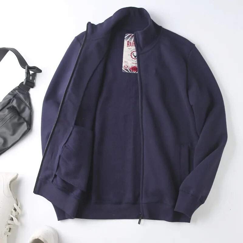 Pánska zimná bavlnená flísová mikina s kapucňou, zahustený vertikálny golier, voľná bunda, ležérna športová bunda s kapucňou a kardigan