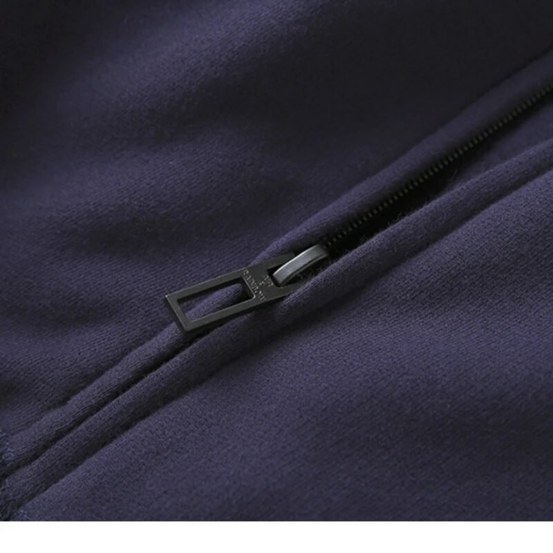 Pánska zimná bavlnená flísová mikina s kapucňou, zahustený vertikálny golier, voľná bunda, ležérna športová bunda s kapucňou a kardigan