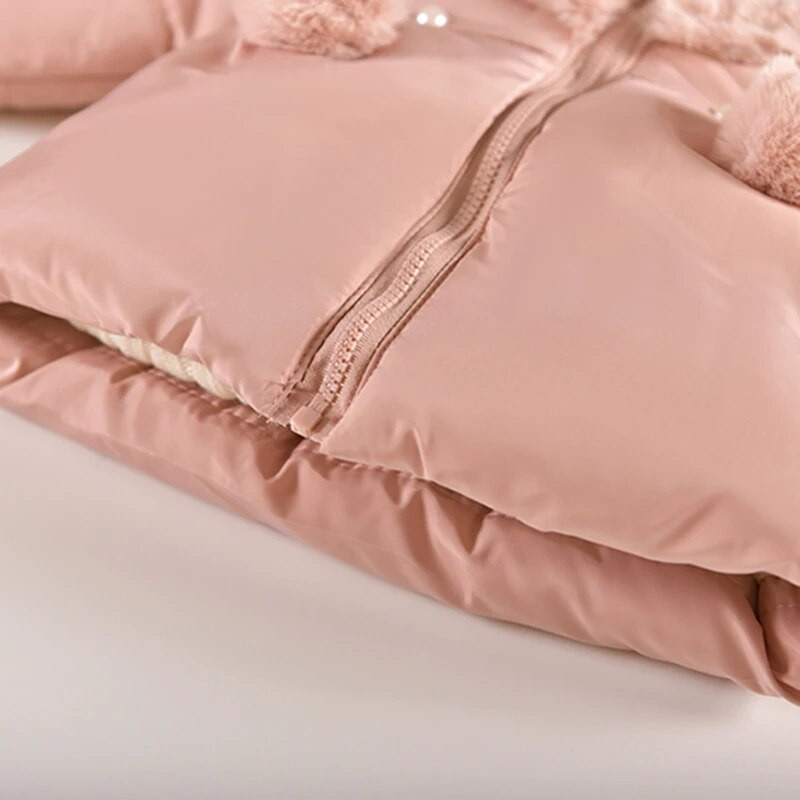 2 3 4 roky Udržujte teplú dievčenskú bundičku, jesennú a zimnú princeznovskú kabát s kapucňou a zipsom, detské vrchné oblečenie, vianočný darček, detské oblečenie