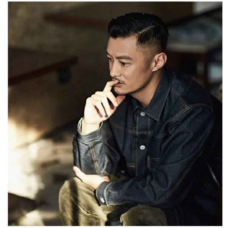 Retro tmavo modrá džínsová bunda pre mužov, ležérne voľné vintage džínsy, bundy v americkom štýle s cargo vreckami, streetwear, japonské oblečenie, nové