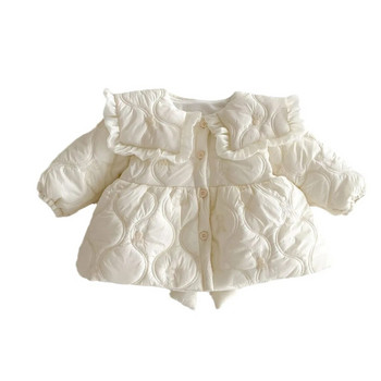 Зима 2023 г. Подплатено яке за бебета и момичета Памучно ватирано яке с дълъг ръкав Твърди топли паркове за бебета и момичета Палто за малки момичета