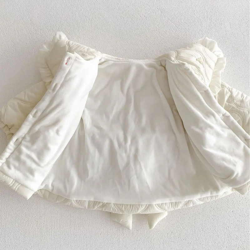 2023 m. žiemos mergaitėms paminkštintas švarkas, dygsniuotas ilgomis rankovėmis, tvirtas, šiltas kūdikių mergaičių paltas