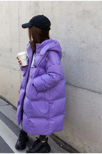 Зимно яке за момичета Детски топли парки Удебелени бели палта с патешки пух Дълги дрехи в корейски стил за деца