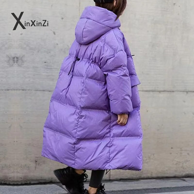 Dievčenské zimné bundy, detské teplé parky, zahusťovacie biele kabáty s kačacím páperím, kórejský štýl, dlhé oblečenie pre deti