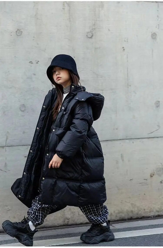 Dievčenské zimné bundy, detské teplé parky, zahusťovacie biele kabáty s kačacím páperím, kórejský štýl, dlhé oblečenie pre deti