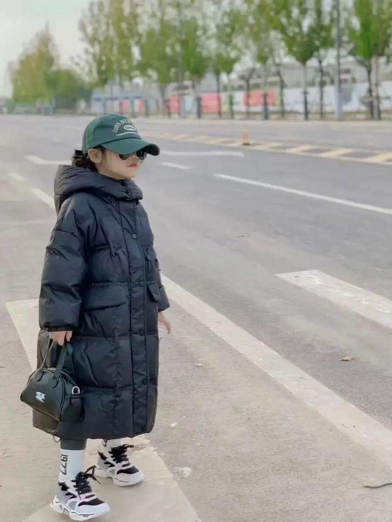 Dievčenské zimné bundy, detské teplé parky, zahusťovacie biele kabáty s kačacím páperím, kórejský štýl, dlhé oblečenie pre deti