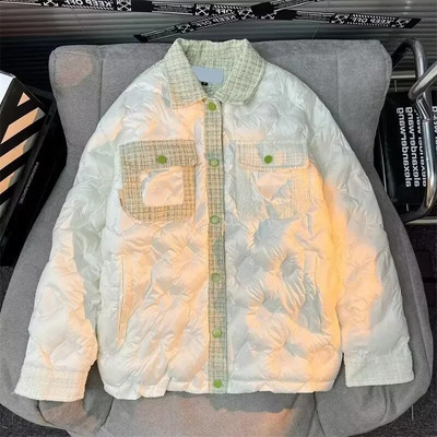 Jachetă de iarnă pentru bărbați, vintage, groasă, căptușită, din bumbac, haine căptușite pentru femei.