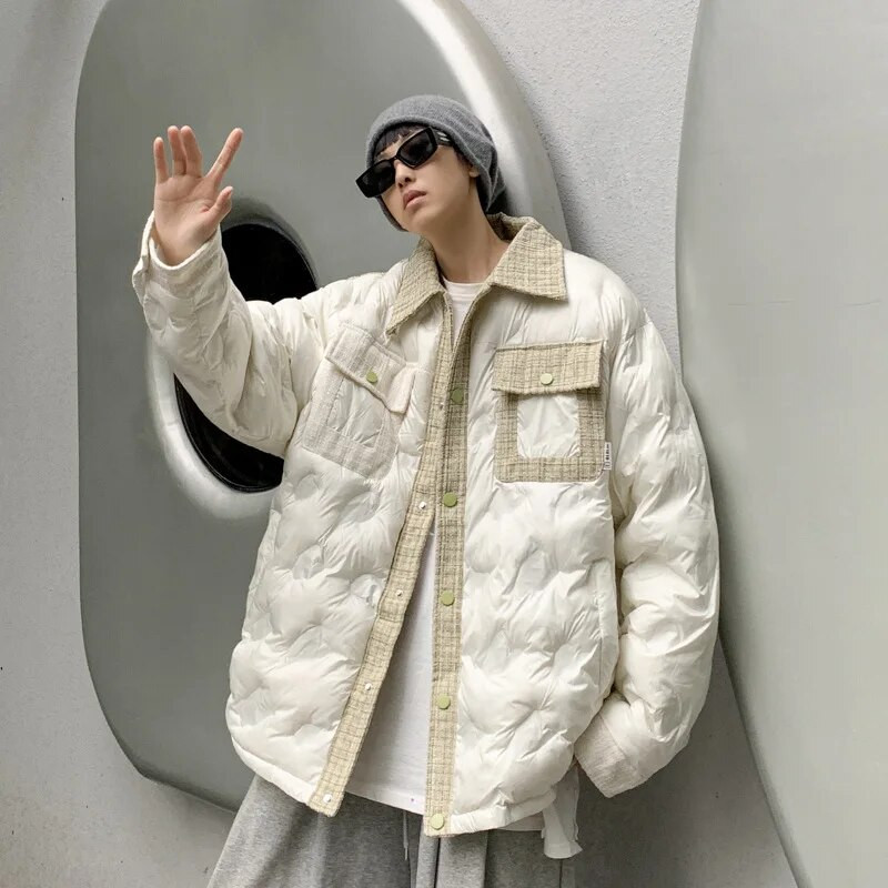 Jachetă de iarnă pentru bărbați, vintage, groasă, căptușită, din bumbac, haine căptușite pentru femei.