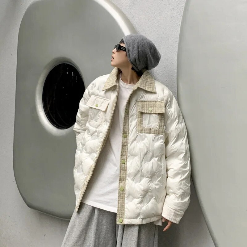 Jachetă de iarnă pentru bărbați, vintage, groasă, căptușită, din bumbac, haine căptușite pentru femei.