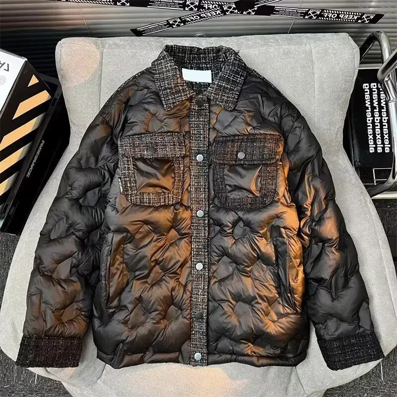 Jachetă de iarnă pentru bărbați, vintage, groasă, căptușită, din bumbac, haine căptușite pentru femei.