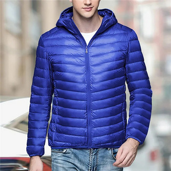 Jodimitty Plus Size Men Puffer Jacket 2023 Ново мъжко ултра леко пухено палто с възможност за опаковане Модна дебела ежедневна парка с качулка