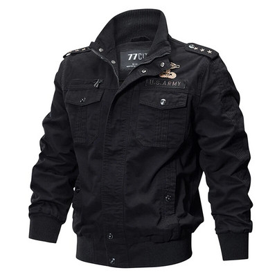 Jachetă militară de tip bomber de dimensiuni plus mari pentru bărbați, primăvară, toamnă, ocazional, jachete de pilot cu mai multe buzunare, pentru bărbați, pentru zbor cargo, jachete pentru bărbați M-6XL