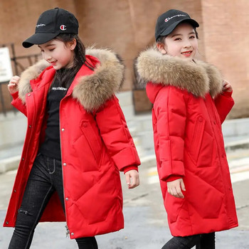 Μπουφάν για κορίτσια με κουκούλα Ζεστή Παιδική Μόδα Κορίτσι Χειμερινό Παλτό Παιδικά Έφηβες Ένδυση Βαμβακερά Πάρκα Εξωτερικά ρούχα 7 12 13 ετών
