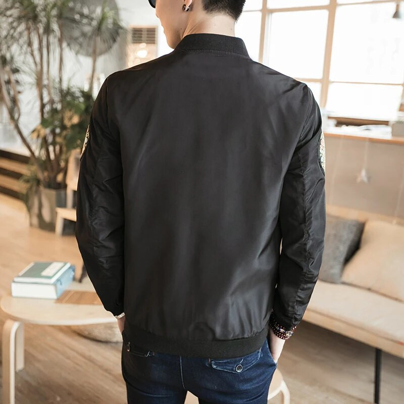 Κέντημα κινέζικου στυλ Dragon Bomber Jacket Ανδρικό ανεμοθραύστη Casual Harajuku Traditional Luxury Streetwear Pilot παλτό μπέιζμπολ