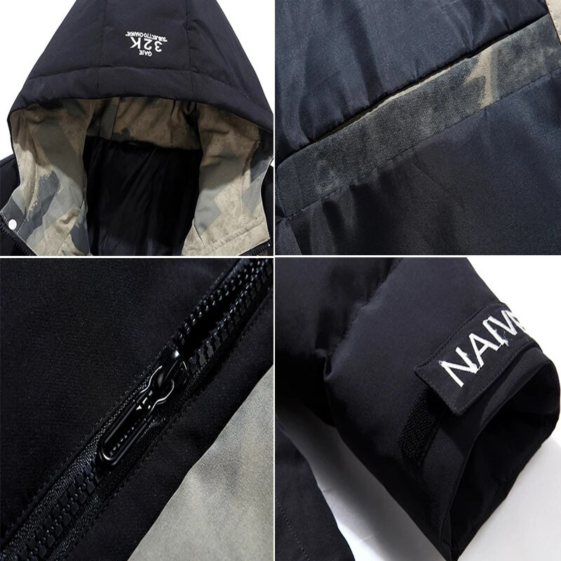 DIMUSI Zimná pánska teplá bunda, módna pánska bavlnená zahusťovacia prešívaná bunda, ležérne oblečenie, pánske páperové termálne bundy s kapucňou